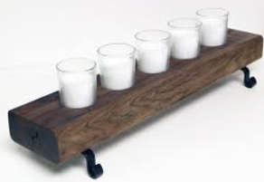 Rustic Walnut Candle Holder image